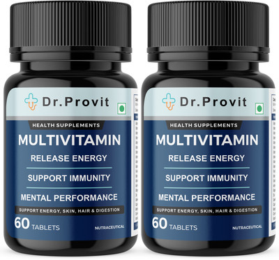 Dr.Provit Multivitamin Tablets for Men & Women | For Immunity, Energy, Bone & Joints(2 x 60 Tablets)