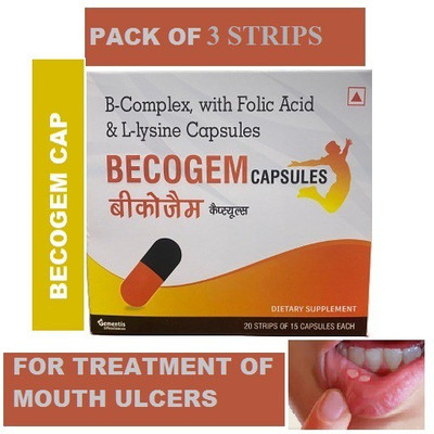 gementis BECOGEM CAPSULE SAME AS BECOSULES FOR TREATING MOUTH ULCERS (3*15CAPS)(3 x 15 Capsules)