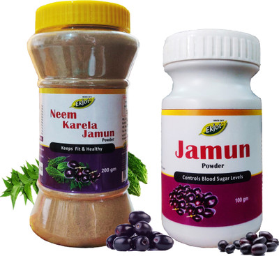 Ekjot Neem Karela Jamun Powder (200gm) + Jamun Seed Powder (100g) | Combo Pack(200 g)
