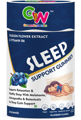 Gummieswala Sleep Support Gummies With Melatonin, Ashwagandha & Passion Flower – 30 Ct(30 Capsules)