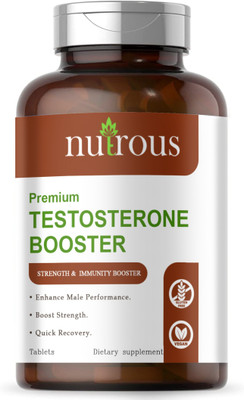 Nutrous Testosterone Booster For Men, Testo Booster Power Support Tablets (S80)(30 Tablets)