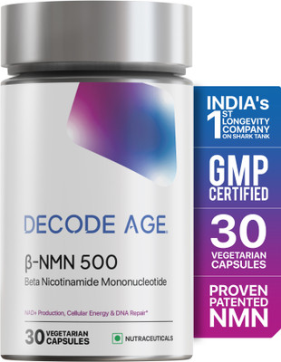 Decode Age NMN UTHEVER 500 Trusted, stabilized Pharmaceutical Grade NMN to Boost NAD+(30 Capsules)