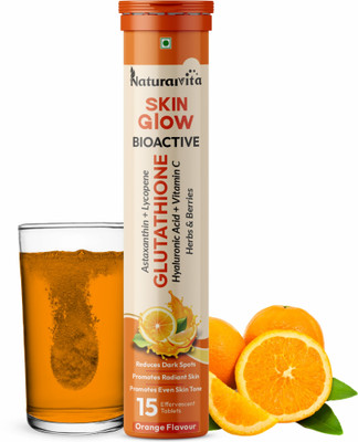 NaturalVita Bioactive Glutathione & Vitamin C for Skin Glow, Healthy bright & Glowing skin(15 Tablets)