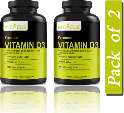 Fitcue Plant Based Vitamin D3 K2 MK7 Supplement Veg (H227)(2 x 60 Tablets)