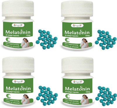 Vringra Melatonin 10mg Sleeping Pills-Fast Sleeping Tablet-Fast Sleep Capsule-Deep Sleep(4 x 30 Capsules)