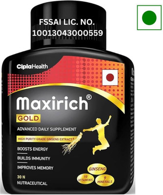 Cipla Maxirich Gold Multivitamin with high purity grade Ginseng Extract(30 Capsules)