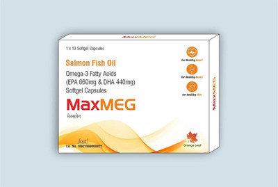 Orange Leaf MaxMEG Salmon Fish Oil Omega-3 Fatty Acids(10 Tablets)