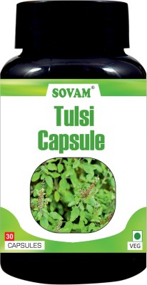 SOVAM Tulsi capsules Boosts Immunity | Relieves Cough and Cold(30 Capsules)