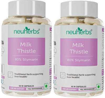 Neuherbs Milk Thistle with 800 mg of Silymrin for healthy Liver(2 x 60 No)