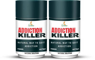 grinbizz Addiction Killer Powder Sharab Mukti Dava,Nasha Band,Nasha Mukti,Smoking Killer(2 x 75 g)