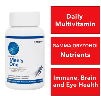 JIVAN SHREE Mens One Multivitamin with Gamma Oryzonol Herbs for Men Enhanced Energy Stamina(60 Capsules)