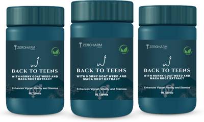 ZEROHARM BACK to TEEN - Horny Goat weed - Maca Root extract - Safed Musli for Men & Women