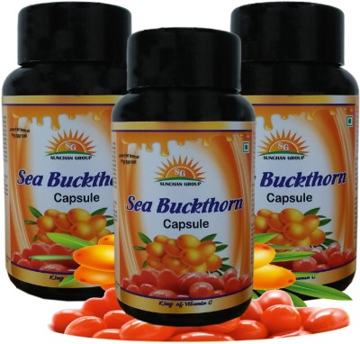 Sunchan Group Sea Buckthorn Capsule Pure Organic Herbal Mix Vegetaria180 Capsules Pack of 3(3 x 60 Capsules)