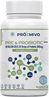 prozmivo Probiotic alpha with Cranberry and Vitamin C(60 Capsules)