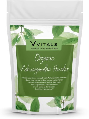 Vvitals Organic Ashwagandha Root Powder for Vitality, Strength & Stress Management(200 g)