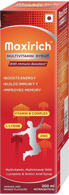 Maxirich Multivitamin Syrup | Boosts Immunity| Powerhouse of Vitamins & Minerals(200 ml)