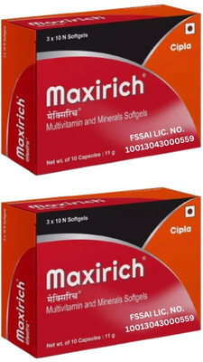 Cipla Maxirich Daily Multivitamin & Minerals Softgels Strip(2 x 30 Capsules)