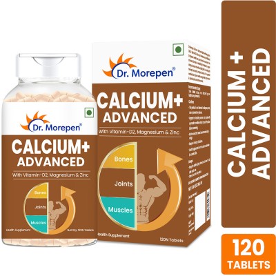 Dr. Morepen Calcium+ Advanced Tablets with Vitamin - D2, Magnesium & Zinc - 120 Veg Tablets(120 Tablets)