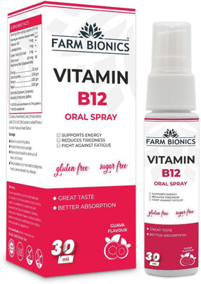 FARM BIONICS Vitamin B12 Oral Spray 30 ML, Guava |Immunity Booster Spray for Men & Women(30 ml)