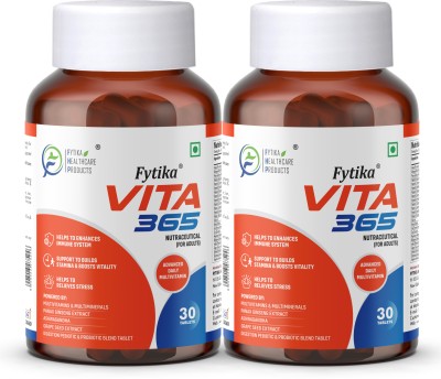 FYTIKA HEALTHCARE PRODUCTS Fytika Vita 365, 3 in 1 Multivitamin | For Men, Women - 60 Tablets (Pack of 2)(2 x 30 Tablets)