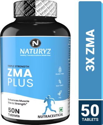 NATURYZ Triple Strength ZMA Plus supplement with Magnesium Zinc Tribulus Vitamin B6(50 Tablets)