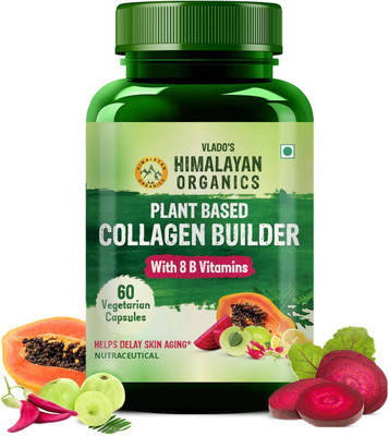 Vlado's Himalayan Organics Plant Based Collagen Builder for Hair and Skin with Biotin and Vitamin C(60 Capsules)