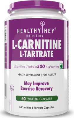 HealthyHey Nutrition L-Carnitine & L-Tartrate (LCLT) 500mg - 60 Vegetable Capsules(500 mg)