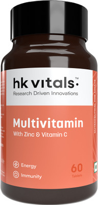 HEALTHKART HK Vitals Multivitamin with Ginseng Extract, Taurine and Multiminerals(60 No)