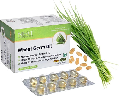 NEAT EVERYDAY Wheat Germ Oil Soft Gel Capsule Blister 1000mg | Cold Pressed Veg 60 Capsules(60 Capsules)