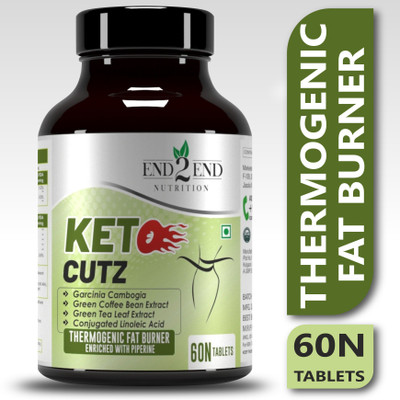 End2End Nutrition Keto Cutz Fat Burner for Weight Loss Garcinia Cambogia, Green Coffee & Green Tea(60 Tablets)