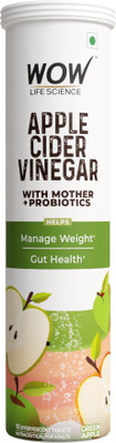 WOW Life Science Apple Cider Vinegar Effervescent Tablet + Probiotics For Weight Management(15 Tablets)