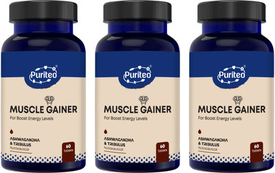 puriteo MUSCLE GAINER TABLET pack of 03(3 x 60 Tablets)