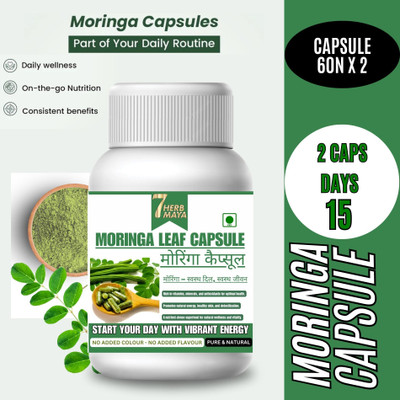 7Herbmaya Moringa Capsules - Nutritional Rich Supplement For Joint Wellness, Super Food(2 x 60 Capsules)
