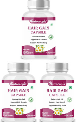 NUTROCOPIA Hair Gain Capsules Amla Ritha Shikakai Extract for Healthy Scalp (3x60 Capsules)(3 x 60 Capsules)