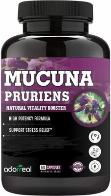 Adorreal Mucuna Pruriens Kapikachhu Extract Supplements Dopamine Booster Complex Natural(60 Capsules)