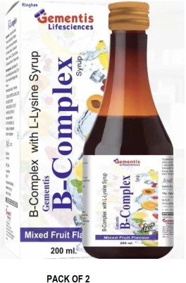 RINGHAS GEMENTIS B COMPLEX SUGAR FREE MIX FRUIT SYRUP PACK OF 2(2 x 200 ml)