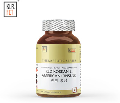 KLR.FIT Red Korean & American Ginseng | Improves Strength and Stamina(50 Capsules)