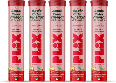 The Plant Fix Plix Apple Cider Vinegar Effervescent Tablet with mother,Vit B6 & B12 for weight loss(5 x 15 No)