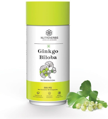 Nutriherbs Ginkgo Biloba - Supplement for Concentration, Mental Clarity & Stress Relief(90 Capsules)