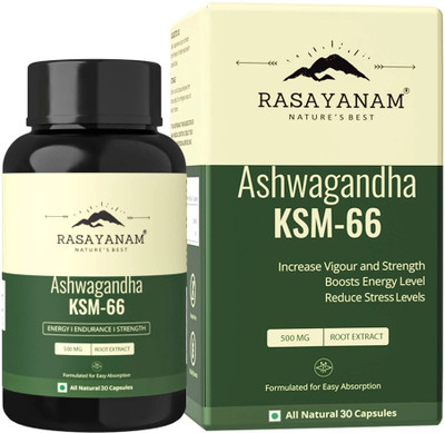 Rasayanam Ashwagandha KSM-66 |Support Strength & Energy | Stress Relief(30 Capsules)
