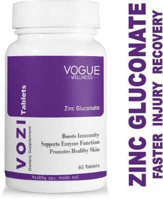 Vogue Wellness VOZI Zinc Gluconate for Immunity Booster, Promotes Healthy skin(60 No)