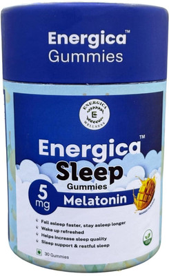 EnergicaWellness Sleeping Gummies for Deep Sleep 5mg Melatonin Gummies Mango Flavour(150 g)
