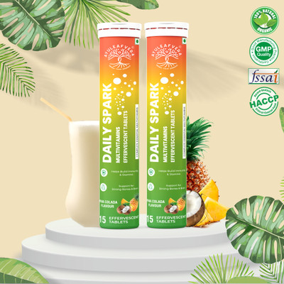 Ayuleafvera Daily Spark – Multivitamins for Active Mind & Strong Body | Pina Colada(2 x 15 Tablets)