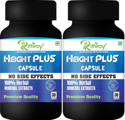 Riffway Plus Height Capsule |Supports To Grow at Any Age |Herbal Height Growth Capsule(2 x 30 Capsules)