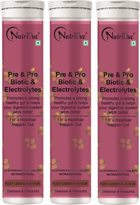 Nutrivue Pre & Pro Biotic Electrolytes Tablet for Burn Fat (15 Tablets) Pack of 3(3 x 15 Tablets)