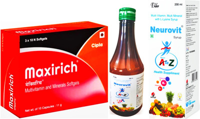 Maxirich Multivitamin 30 capsules with Neurovit tonic FREE(30 Capsules)