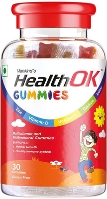 Health Ok Gummies, Multivitamin & Multimineral for Kids, Supports Growth,7 -17 years(30 No)