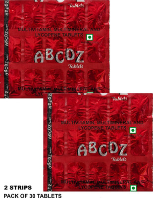 healing pharma ABCDZ Multivitamin Multimineral Lycopene Tablets ( a to z multivitamin formula)(2 x 15 Tablets)