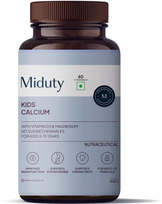 Miduty Palak Notes Kids Calcium with Vitamin D3 - K2 - Magnesium for Stronger Bones(60 Capsules)