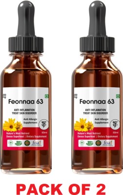 Feonnaa 63 Liquid for Anti Inflammation Treat Skin Disorder 500 mg (Pack of 2) 100 ml(2 x 50 ml)